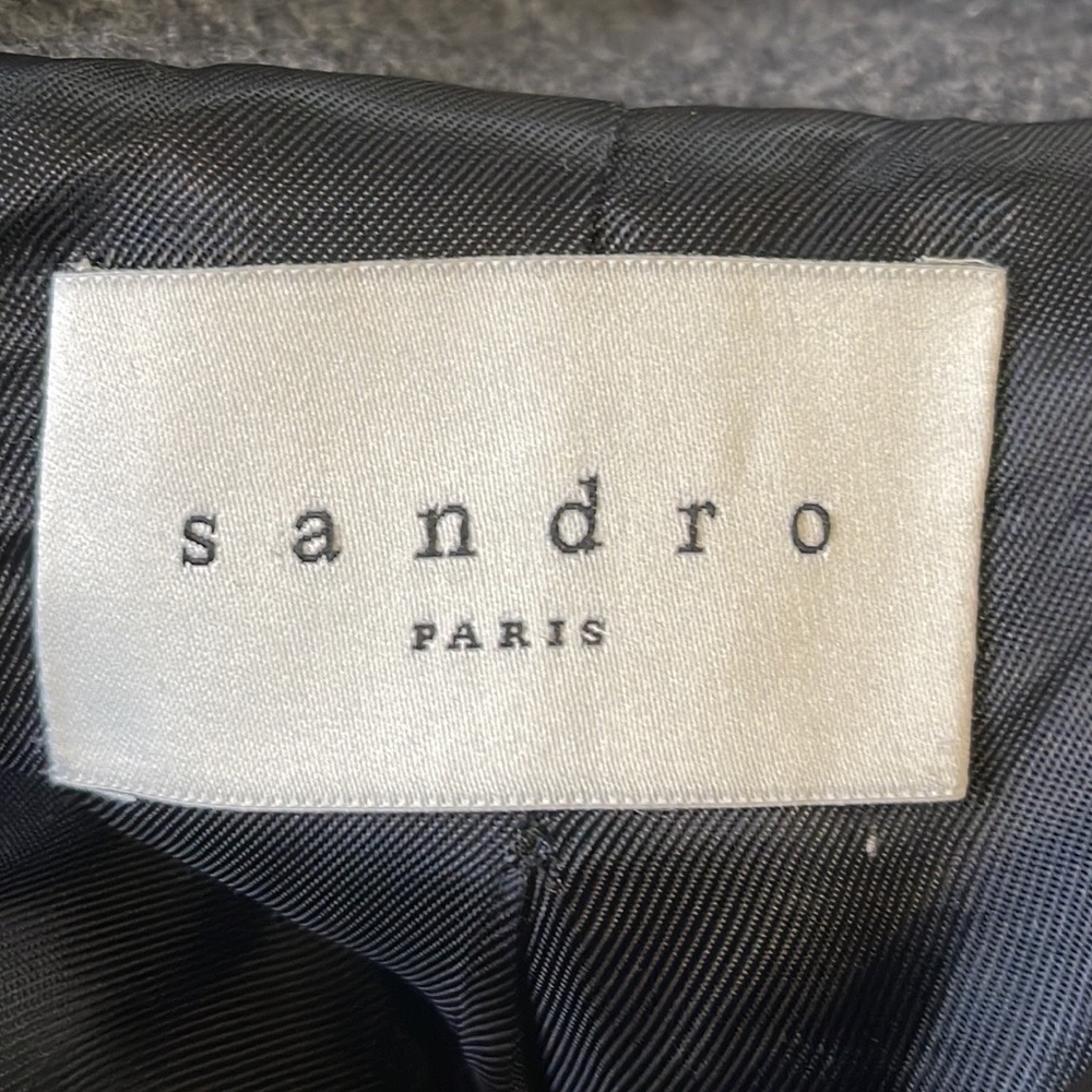 Sandro gray wool coat - size 36 - with double zippers - Picture 6 of 6